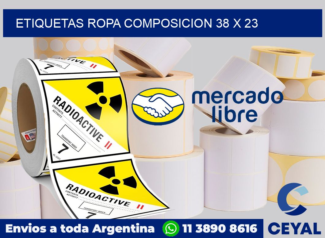 Etiquetas ropa composicion 38 x 23