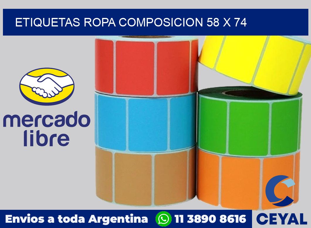 Etiquetas ropa composicion 58 x 74