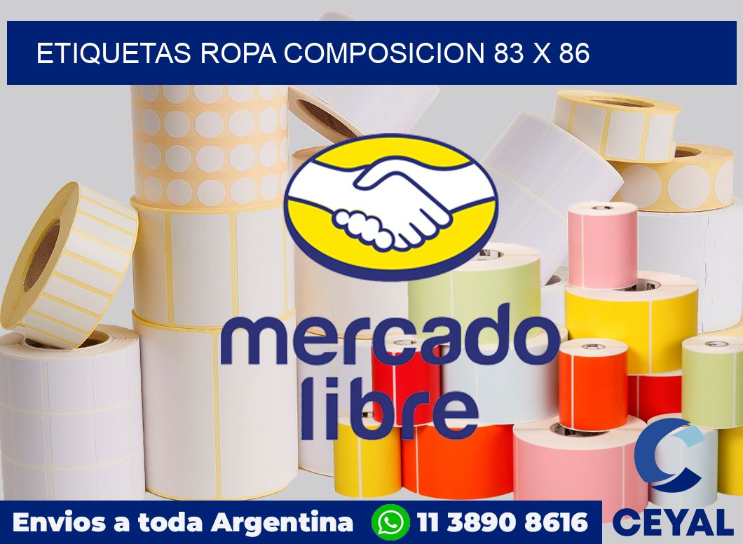 Etiquetas ropa composicion 83 x 86