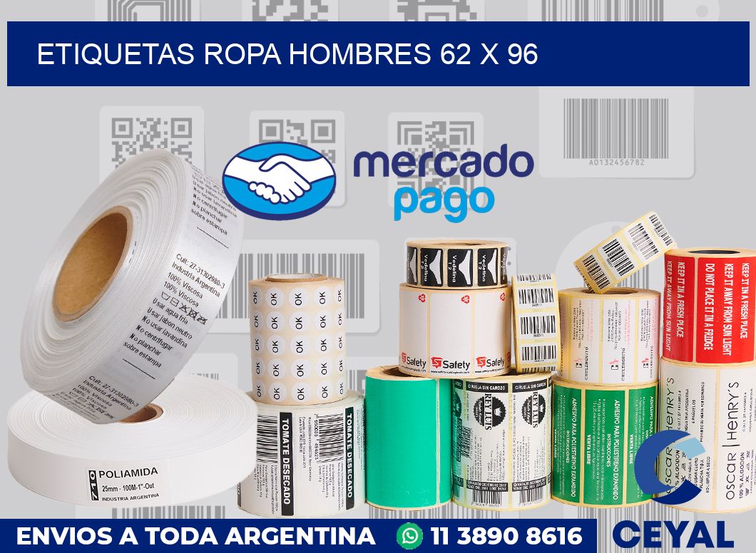 Etiquetas ropa hombres 62 x 96
