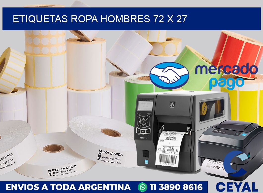 Etiquetas ropa hombres 72 x 27