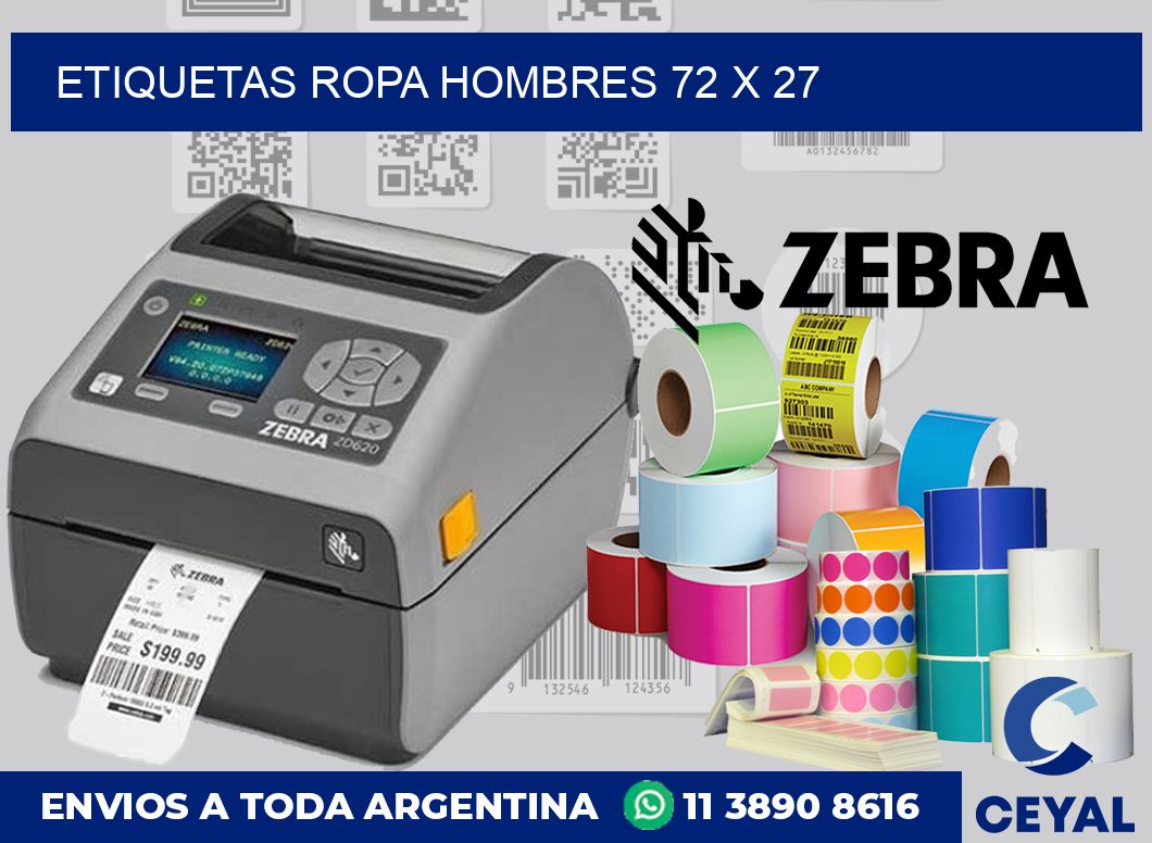 Etiquetas ropa hombres 72 x 27