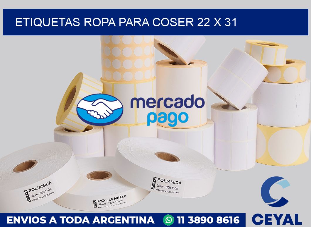 Etiquetas ropa para coser 22 x 31