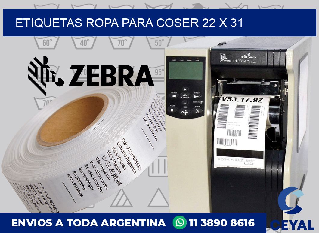 Etiquetas ropa para coser 22 x 31