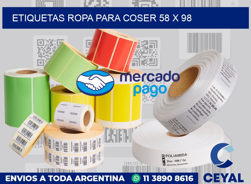 Etiquetas ropa para coser 58 x 98