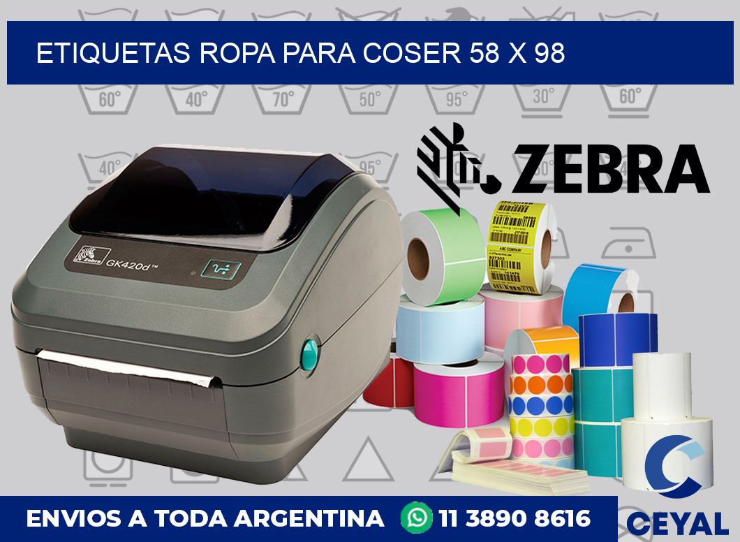 Etiquetas ropa para coser 58 x 98