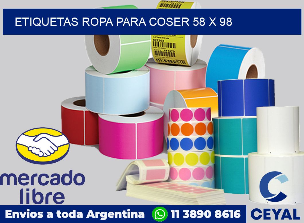 Etiquetas ropa para coser 58 x 98