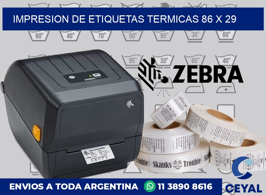 Impresion de etiquetas termicas 86 x 29