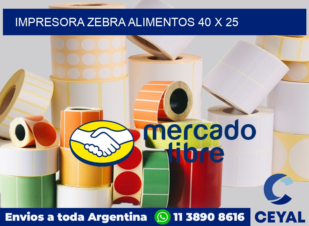 Impresora Zebra alimentos 40 x 25
