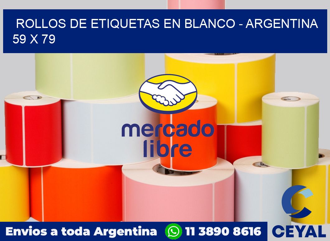 Rollos de etiquetas en blanco - Argentina 59 x 79