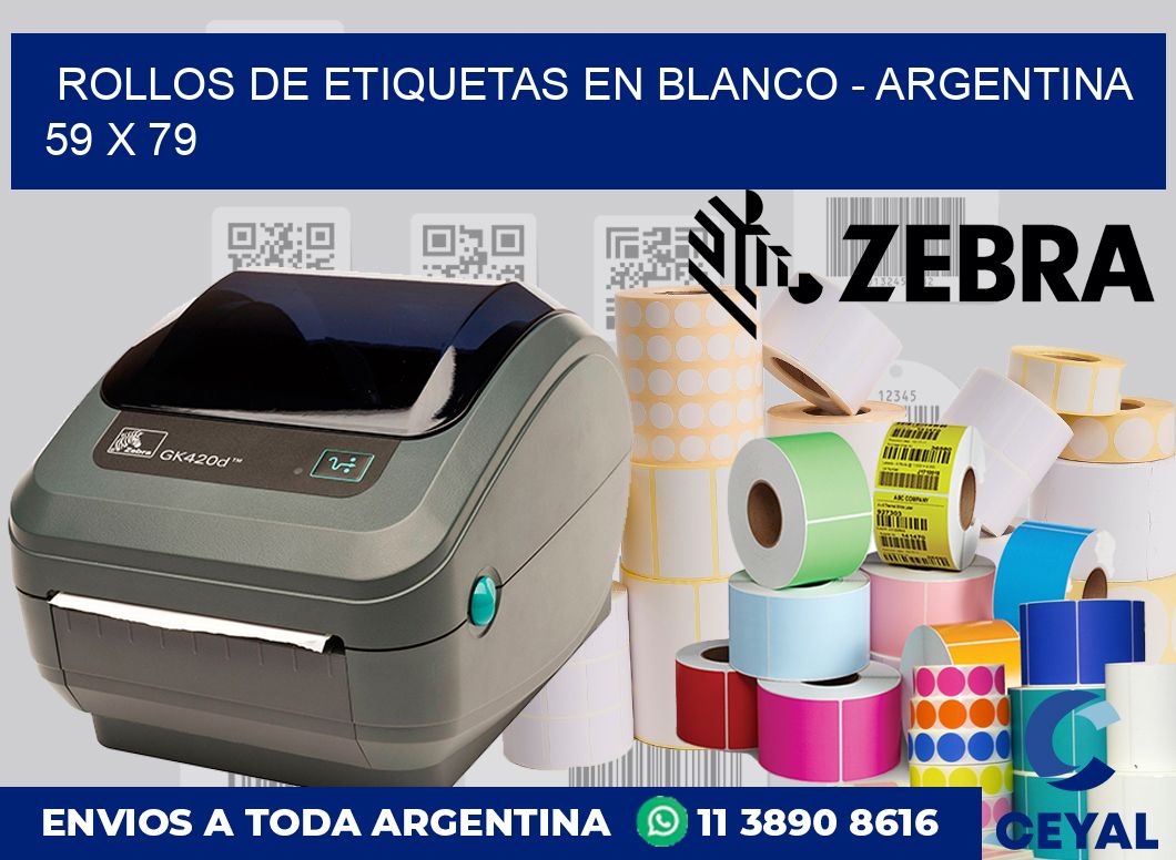 Rollos de etiquetas en blanco – Argentina 59 x 79