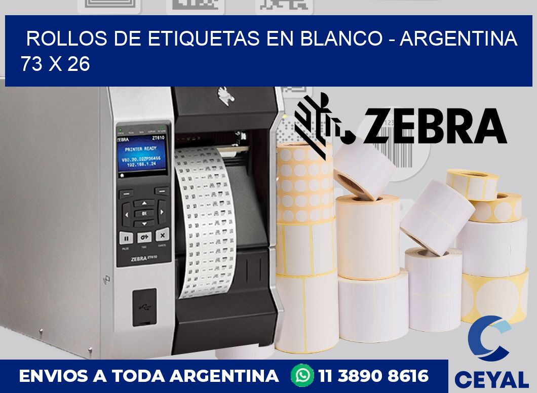 Rollos de etiquetas en blanco – Argentina 73 x 26