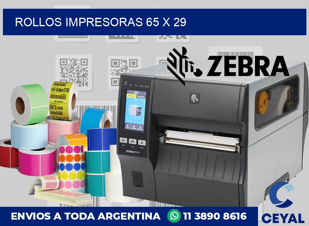 Rollos impresoras 65 x 29