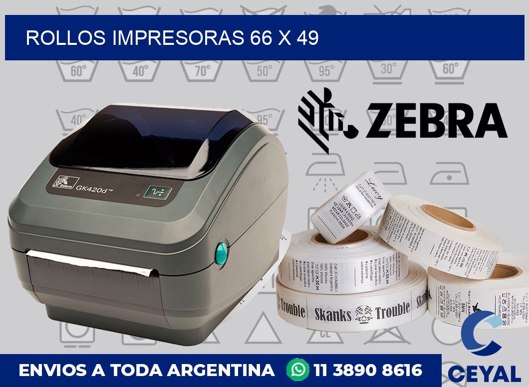 Rollos impresoras 66 x 49