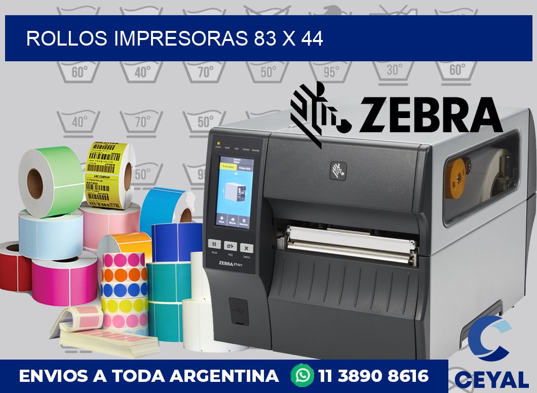 Rollos impresoras 83 x 44