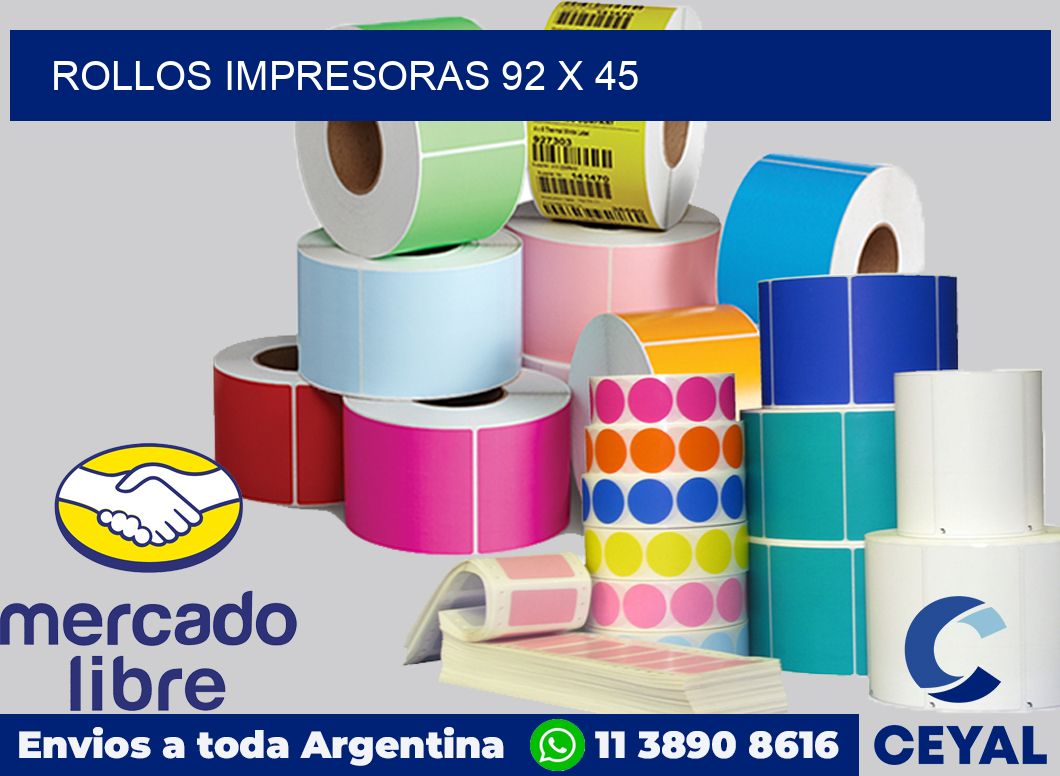 Rollos impresoras 92 x 45