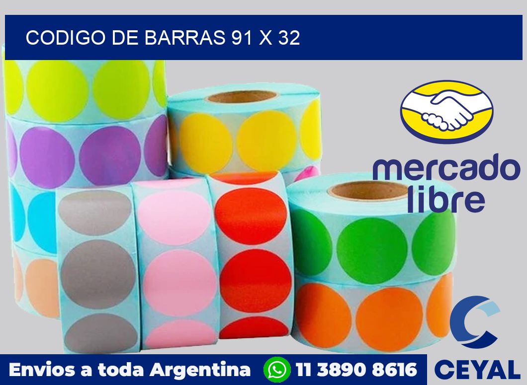 codigo de barras 91 x 32