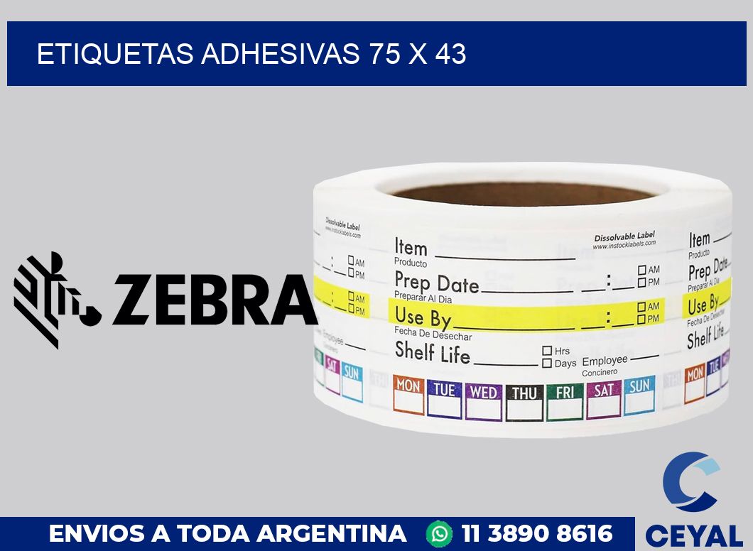 etiquetas adhesivas 75 x 43