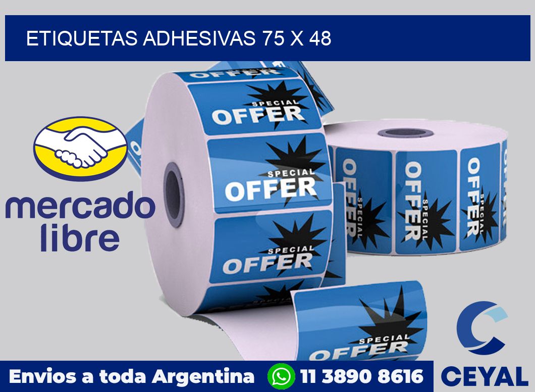 etiquetas adhesivas 75 x 48