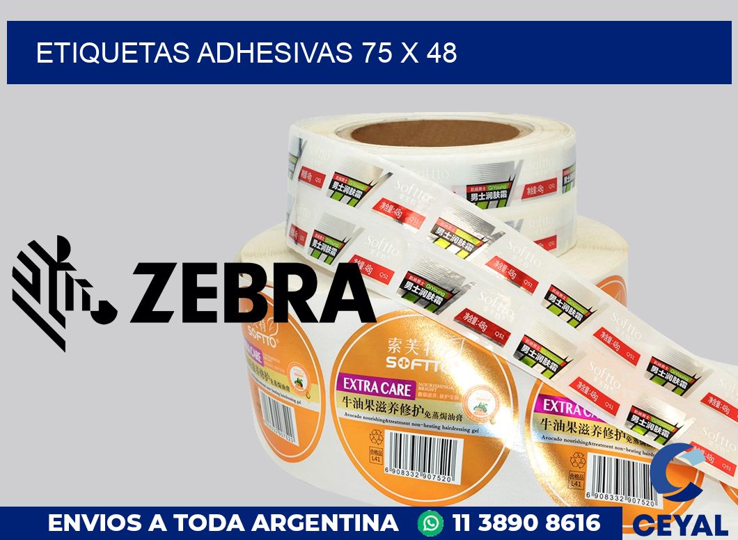 etiquetas adhesivas 75 x 48