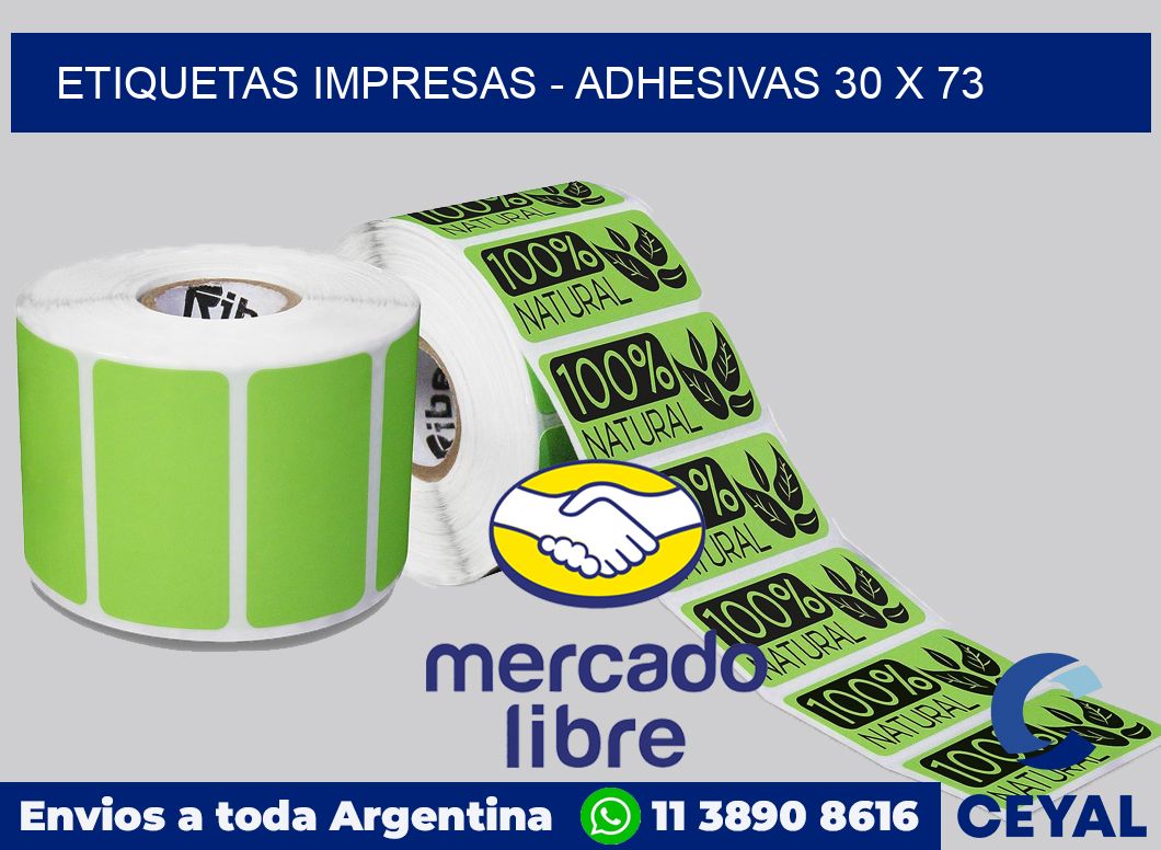 etiquetas impresas - Adhesivas 30 x 73