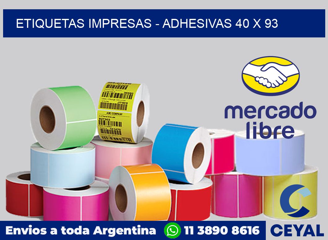 etiquetas impresas - Adhesivas 40 x 93