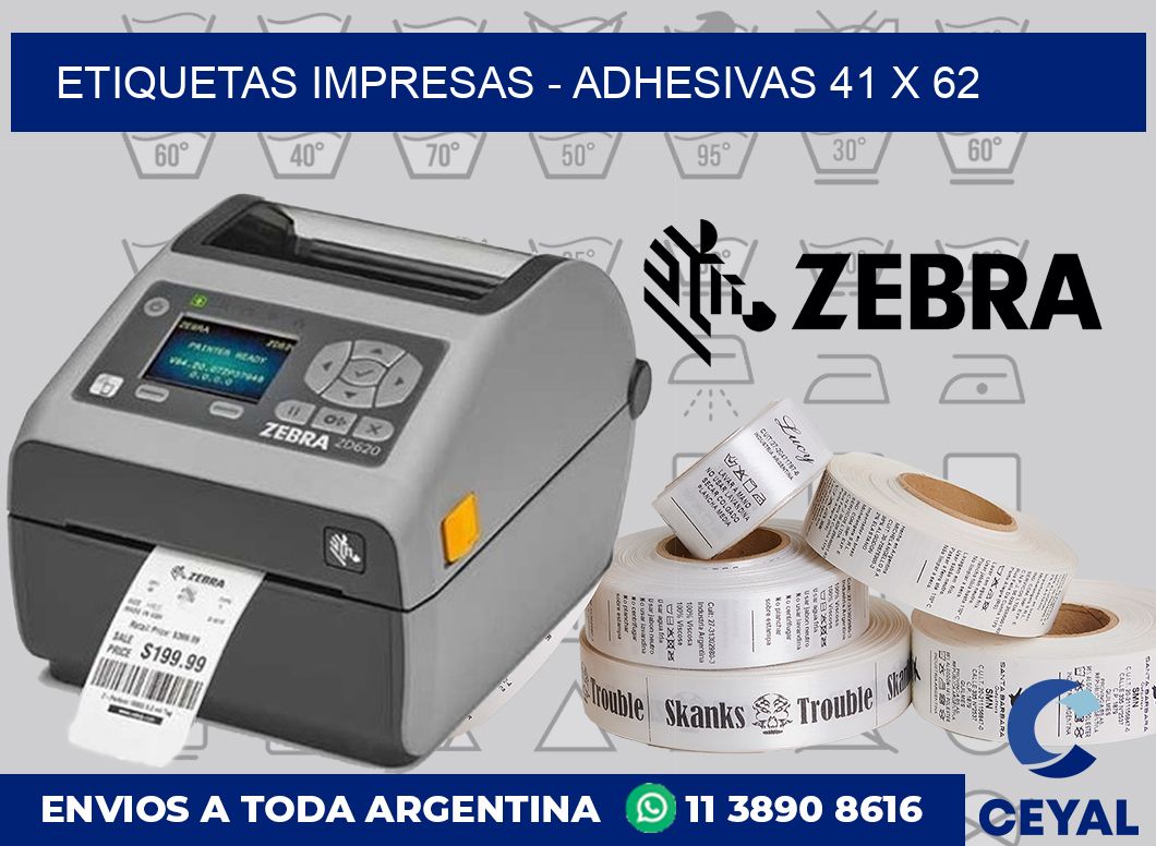 etiquetas impresas – Adhesivas 41 x 62