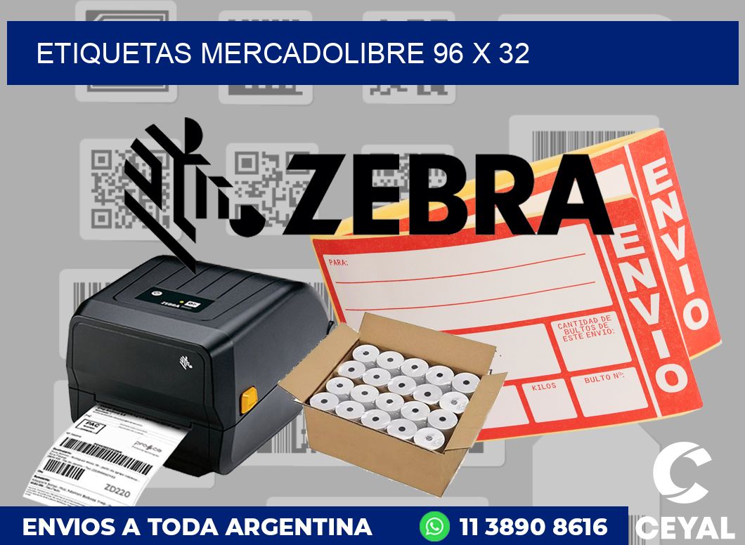 etiquetas mercadolibre 96 x 32