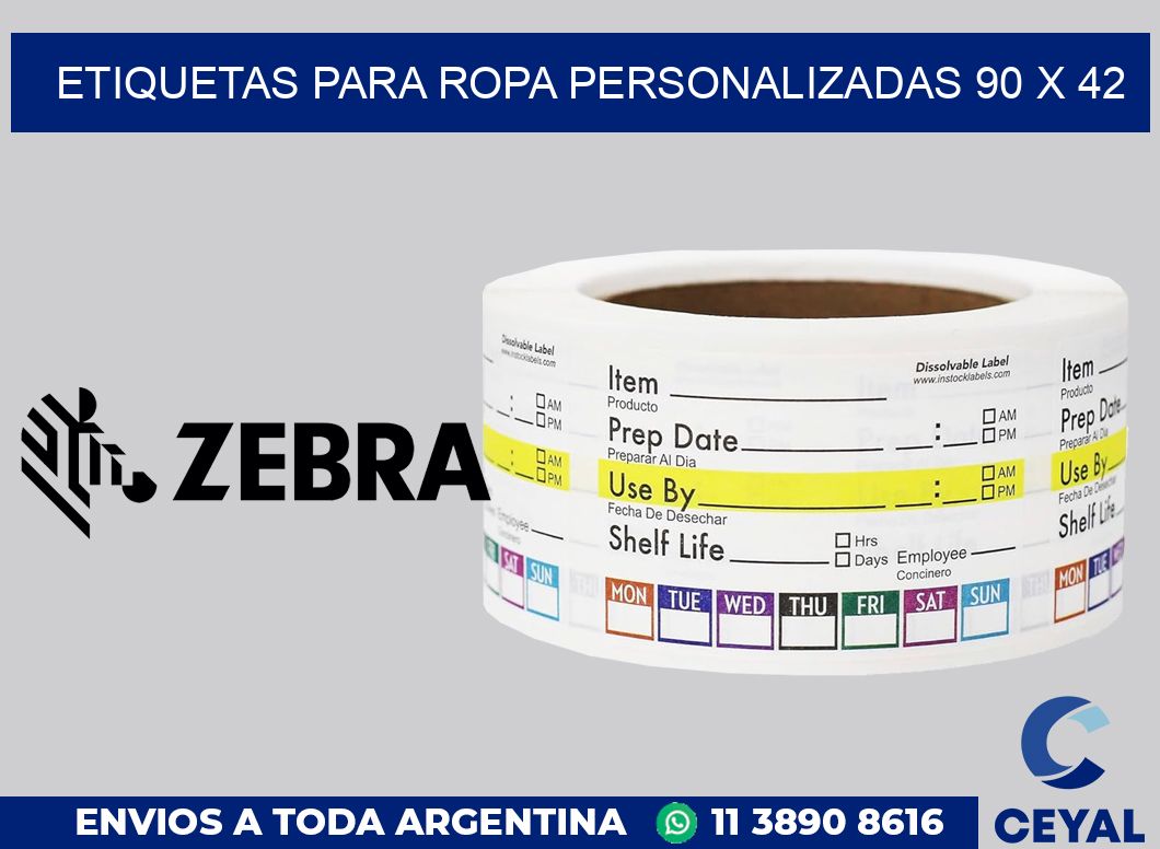 etiquetas para ropa personalizadas 90 x 42
