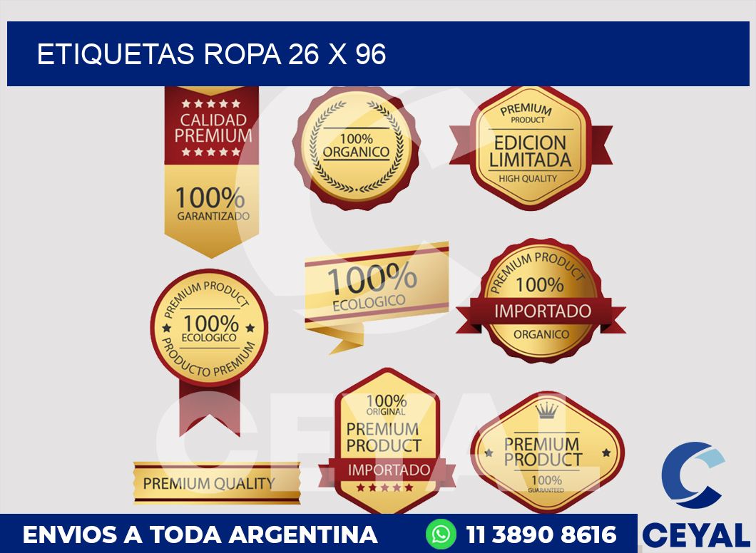 etiquetas ropa 26 x 96