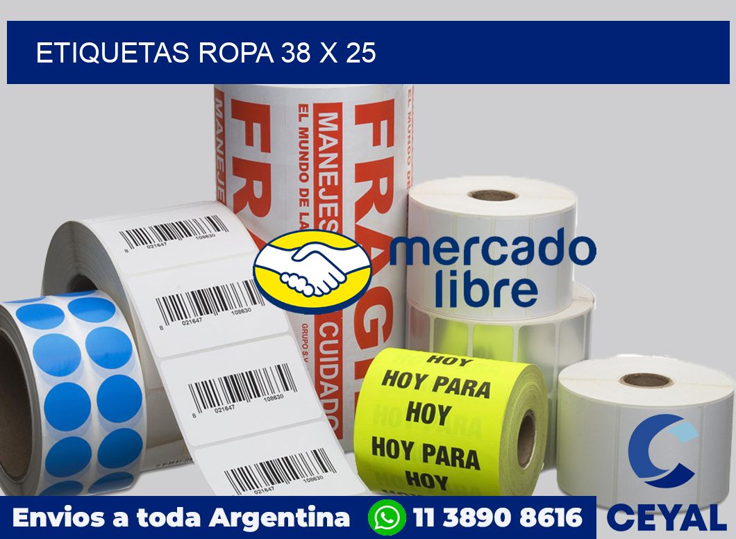 etiquetas ropa 38 x 25