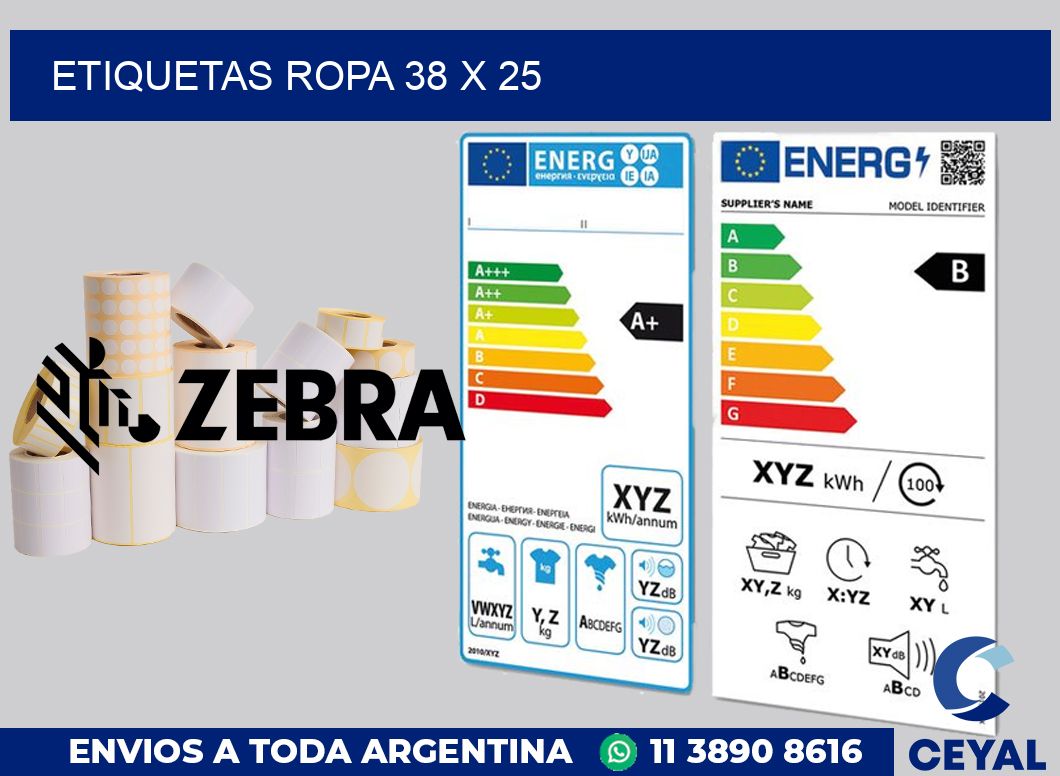 etiquetas ropa 38 x 25
