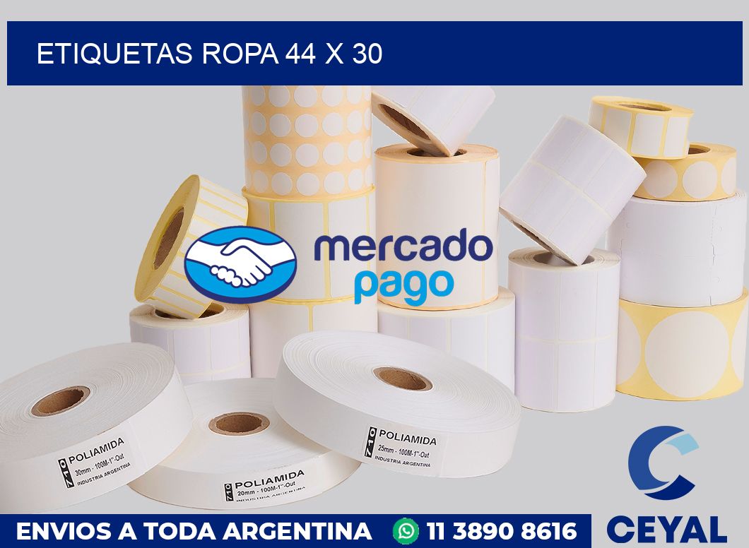 etiquetas ropa 44 x 30