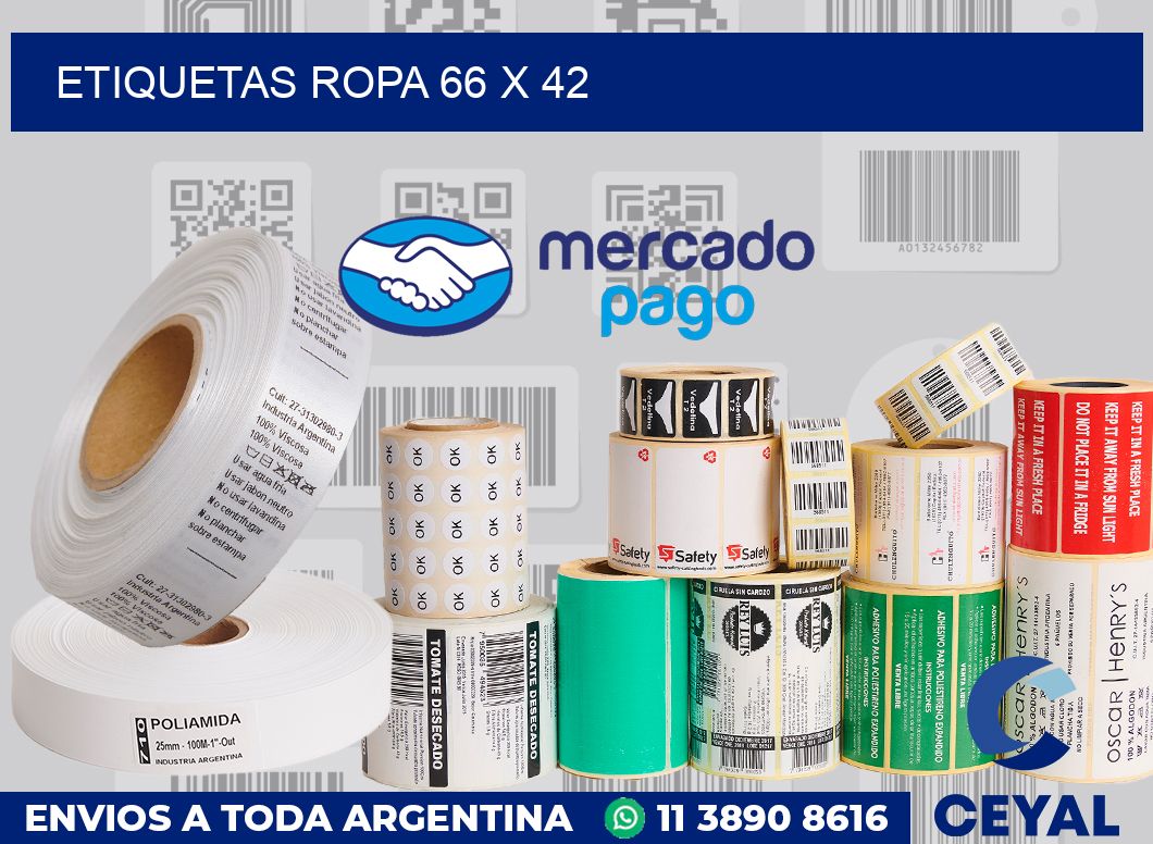 etiquetas ropa 66 x 42