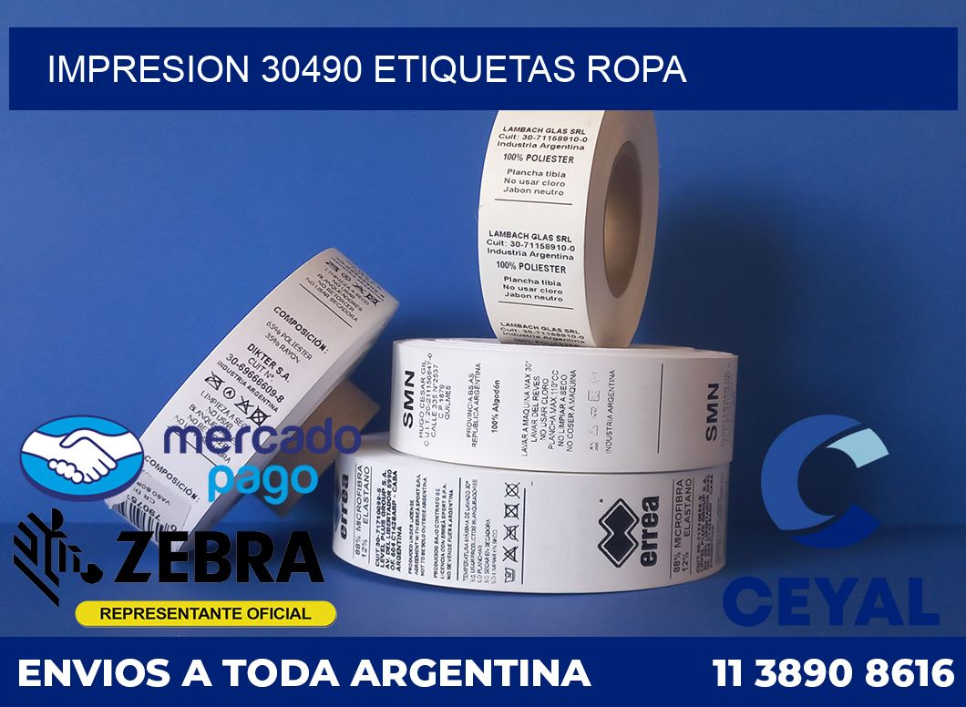 impresion 30490 etiquetas ropa