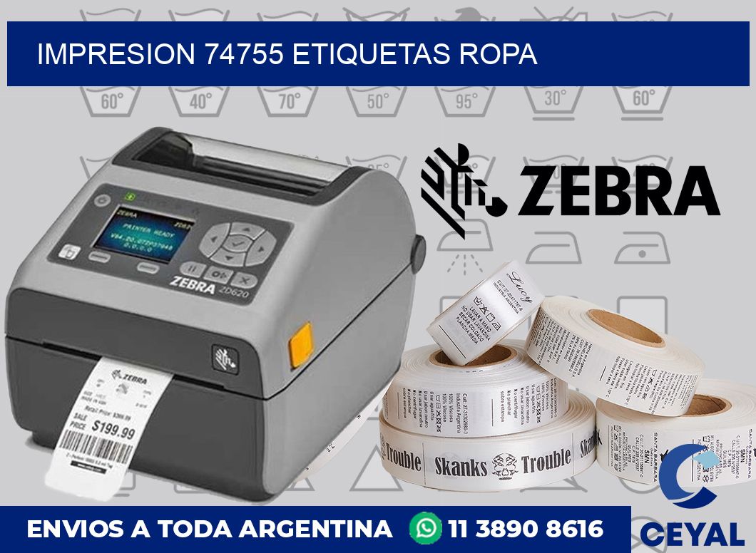 impresion 74755 etiquetas ropa