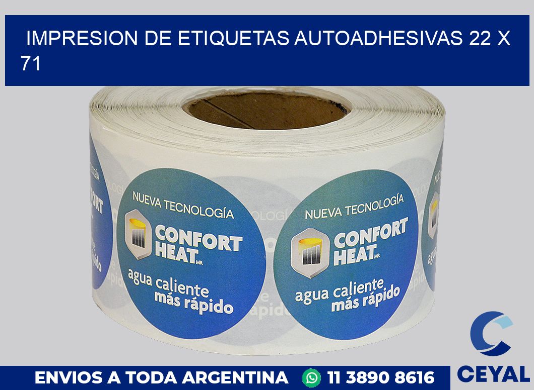 impresion de etiquetas autoadhesivas 22 x 71