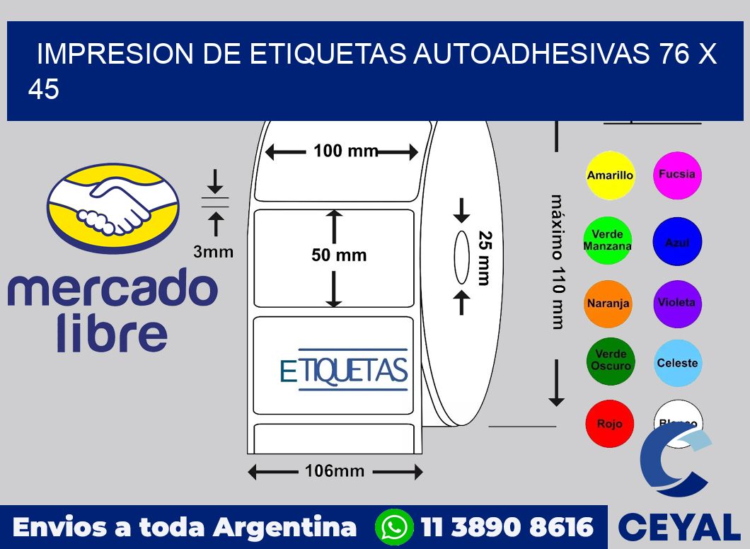impresion de etiquetas autoadhesivas 76 x 45