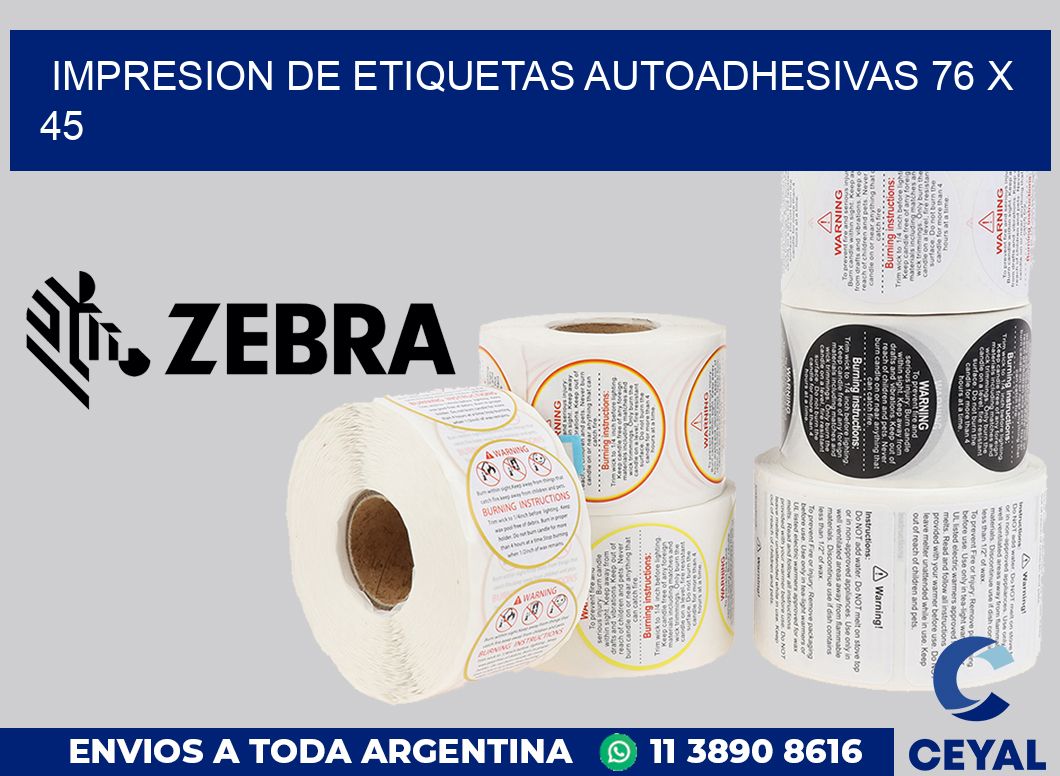 impresion de etiquetas autoadhesivas 76 x 45
