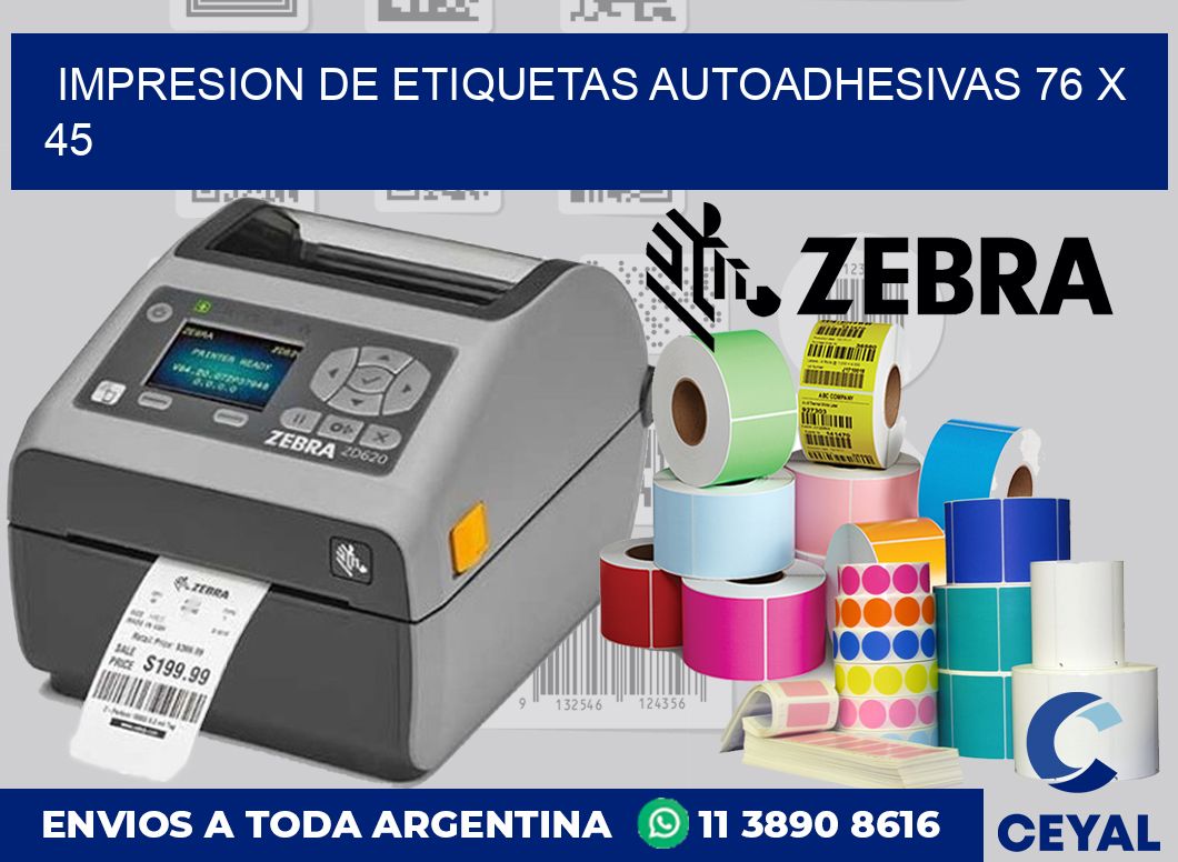 impresion de etiquetas autoadhesivas 76 x 45