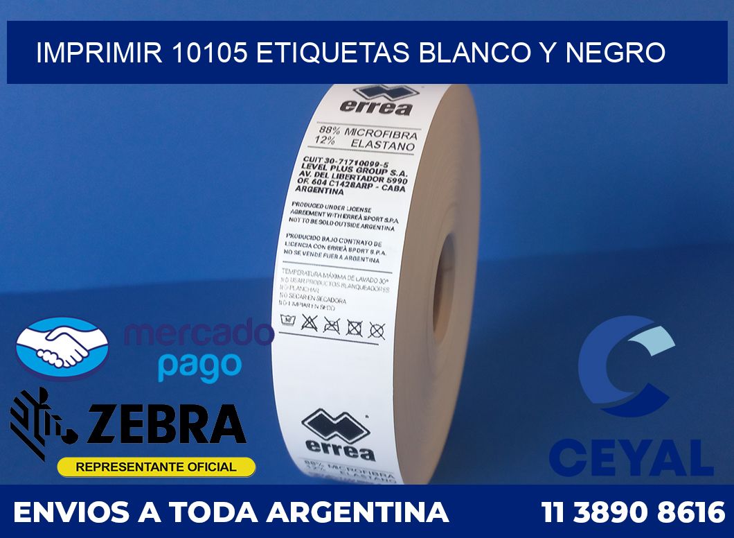 imprimir 10105 etiquetas blanco y negro