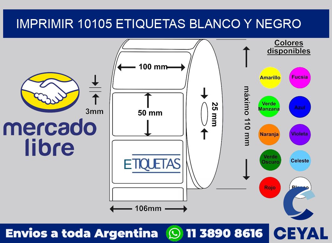imprimir 10105 etiquetas blanco y negro