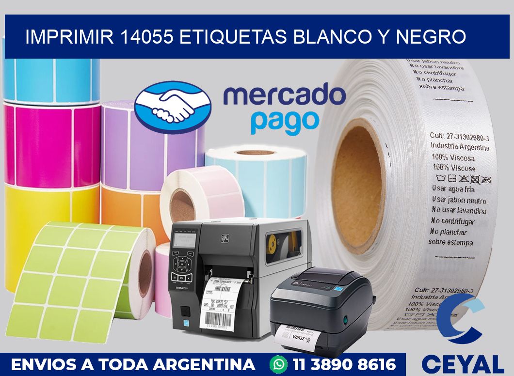 imprimir 14055 etiquetas blanco y negro