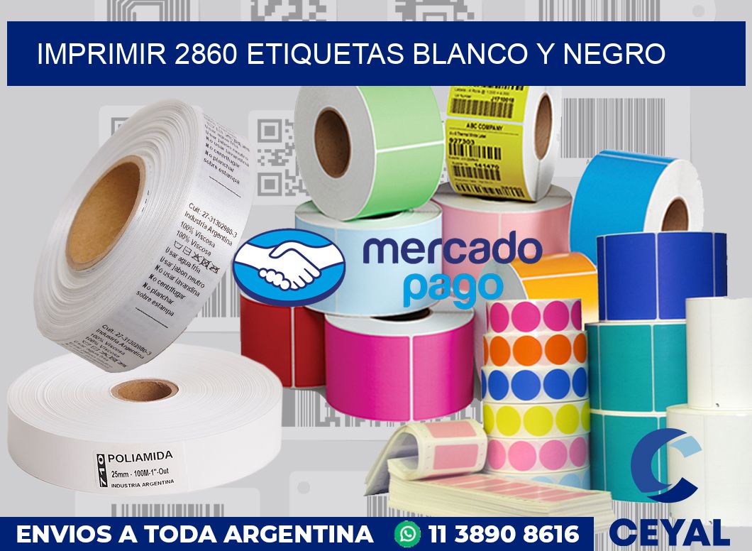 imprimir 2860 etiquetas blanco y negro