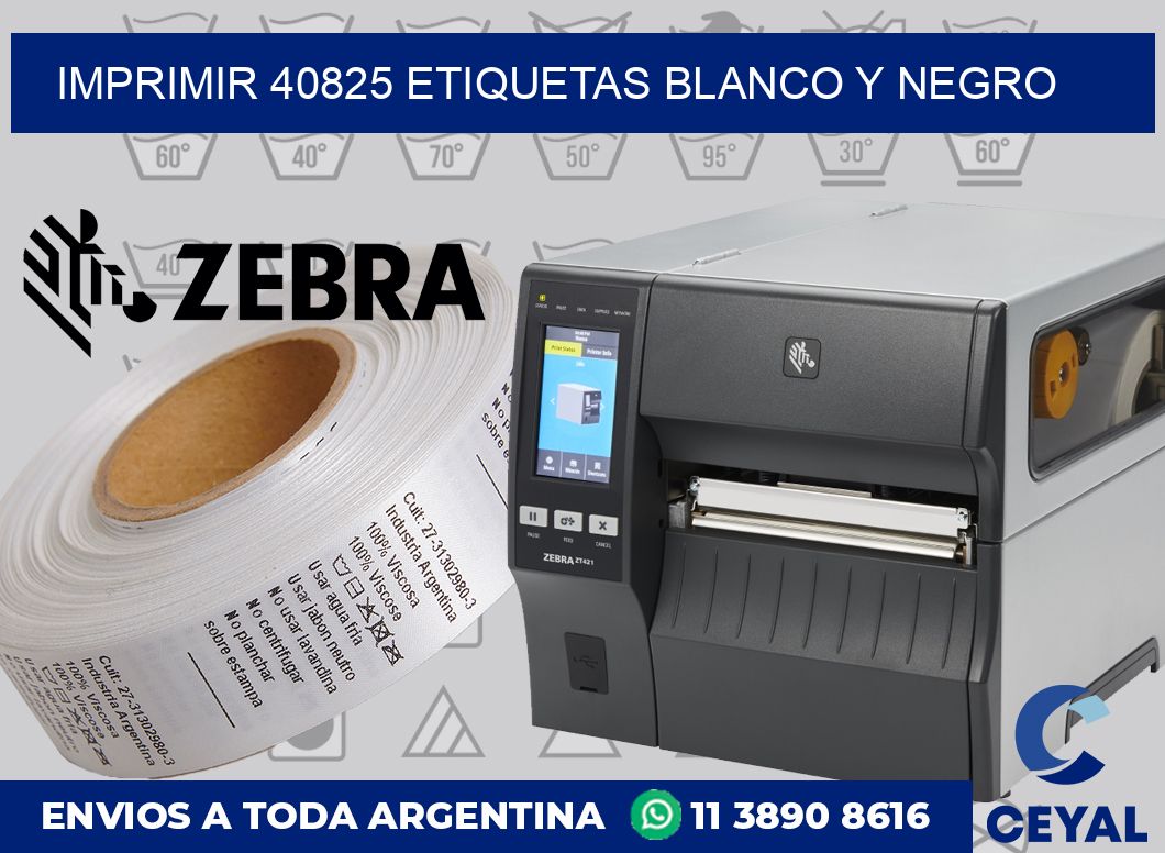 imprimir 40825 etiquetas blanco y negro