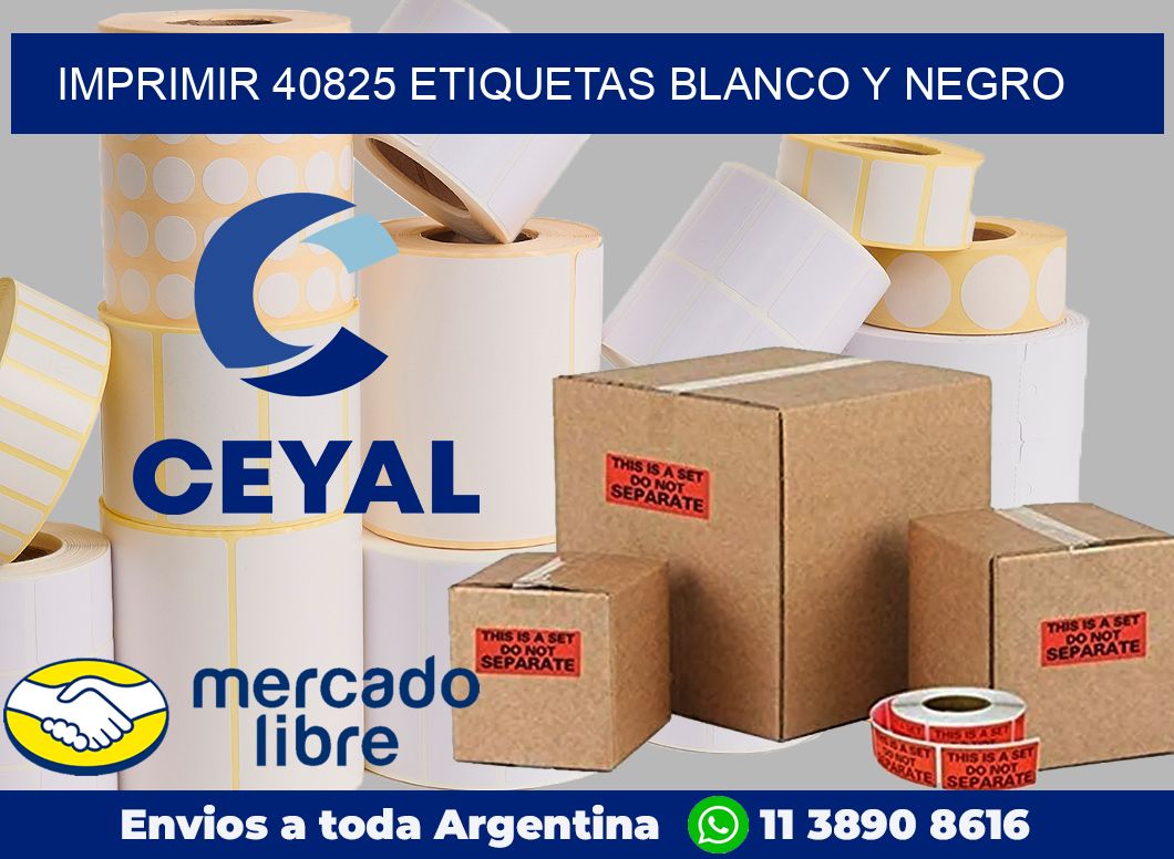 imprimir 40825 etiquetas blanco y negro