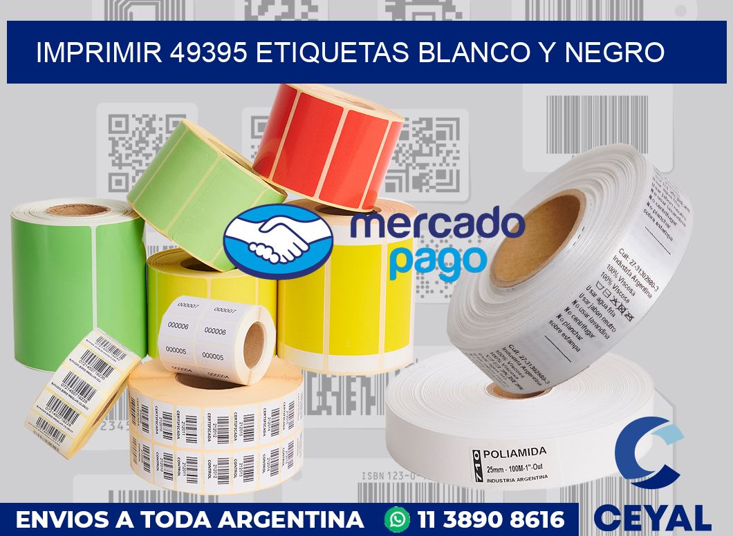imprimir 49395 etiquetas blanco y negro