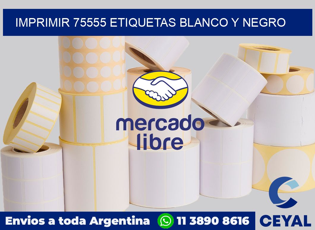 imprimir 75555 etiquetas blanco y negro