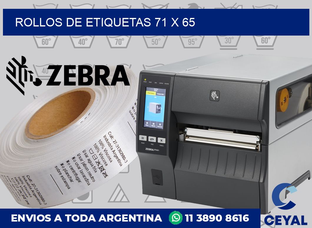 rollos de etiquetas 71 x 65