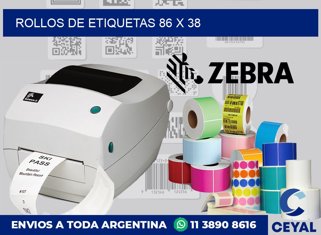 rollos de etiquetas 86 x 38
